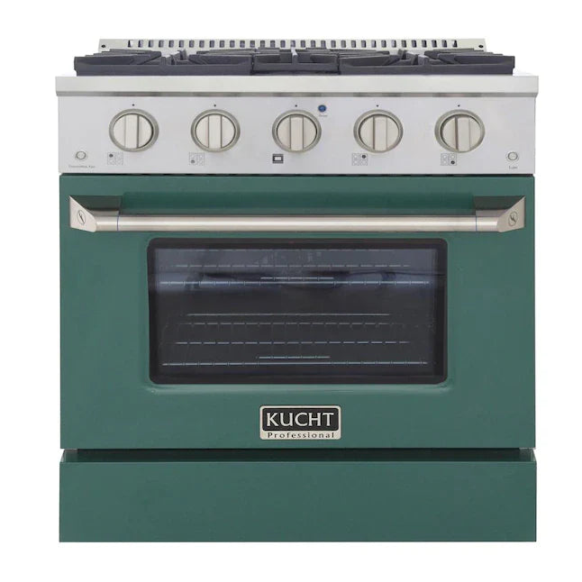 Kucht 30-in Deep Recessed 4 Burners Convection Oven Freestanding Dual Fuel Range In Stainless Steel