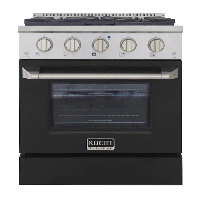 Kucht 30-in Deep Recessed 4 Burners Convection Oven Freestanding Dual Fuel Range In Stainless Steel