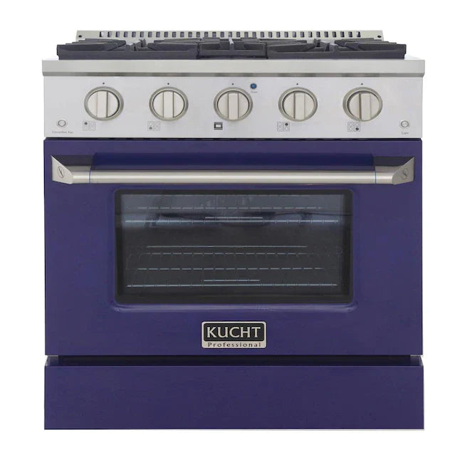 Kucht 30-in Deep Recessed 4 Burners Convection Oven Freestanding Dual Fuel Range In Stainless Steel