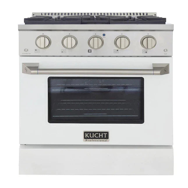 Kucht 30-in Deep Recessed 4 Burners Convection Oven Freestanding Dual Fuel Range In Stainless Steel