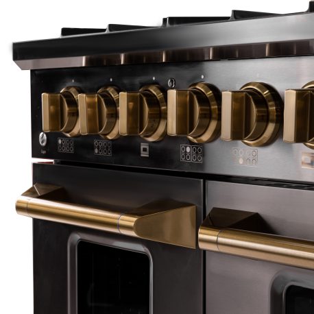 KUCHT Gemstone Professional 48-Inch 6.7 cu. ft. Range with Sealed Burners with Gold Accents