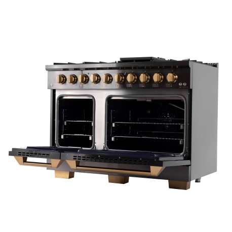 KUCHT Gemstone Professional 48-Inch 6.7 cu. ft. Range with Sealed Burners with Gold Accents