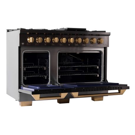 KUCHT Gemstone Professional 48-Inch 6.7 cu. ft. Range with Sealed Burners with Gold Accents