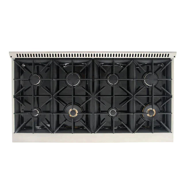 Kucht Signature 48-Inch Pro-Style Dual Fuel Range in Stainless Steel with Black Oven Door & Rose Gold (KDF482-K-ROSE)