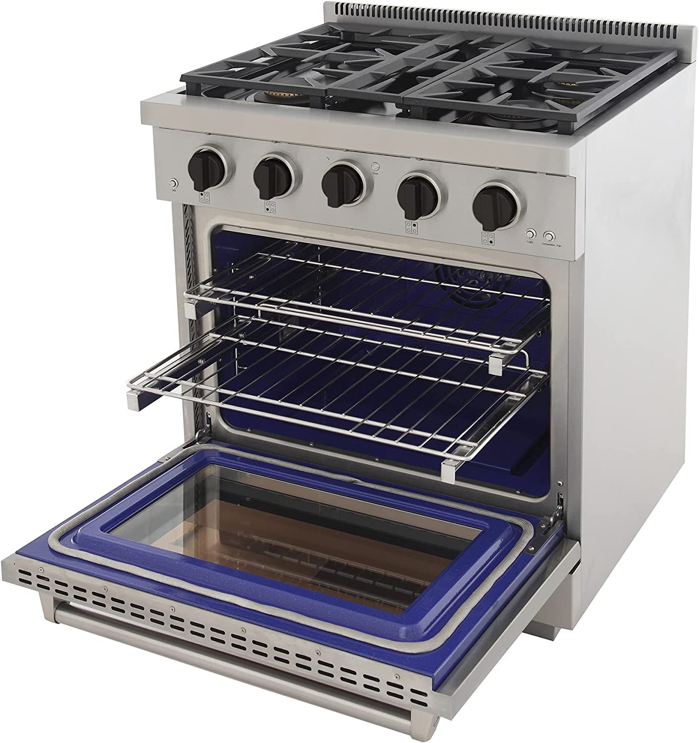 Kucht 30-Inch Gas Range in Stainless Steel with Black Knob (KFX300-K)