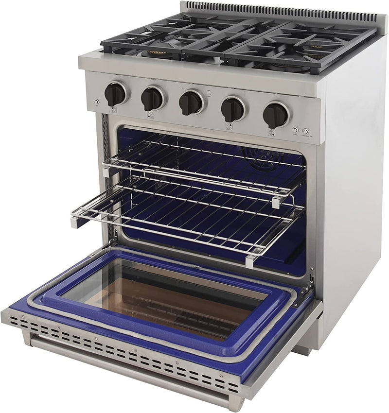 Kucht 30-Inch Gas Range in Stainless Steel with Black Knob (KFX300-K)