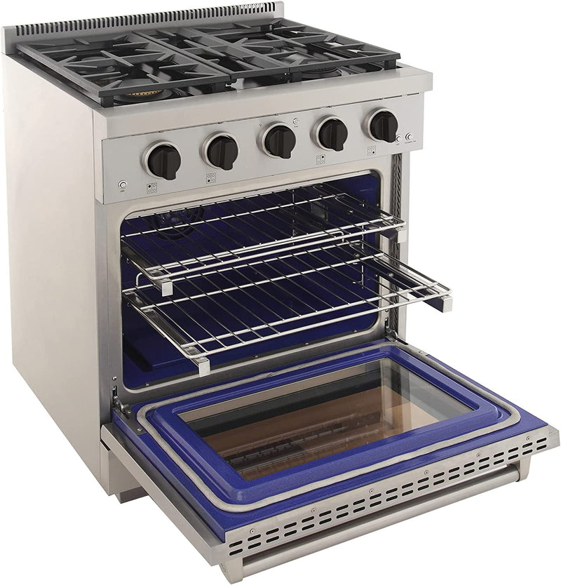 Kucht 30-Inch Gas Range in Stainless Steel with Black Knob (KFX300-K)