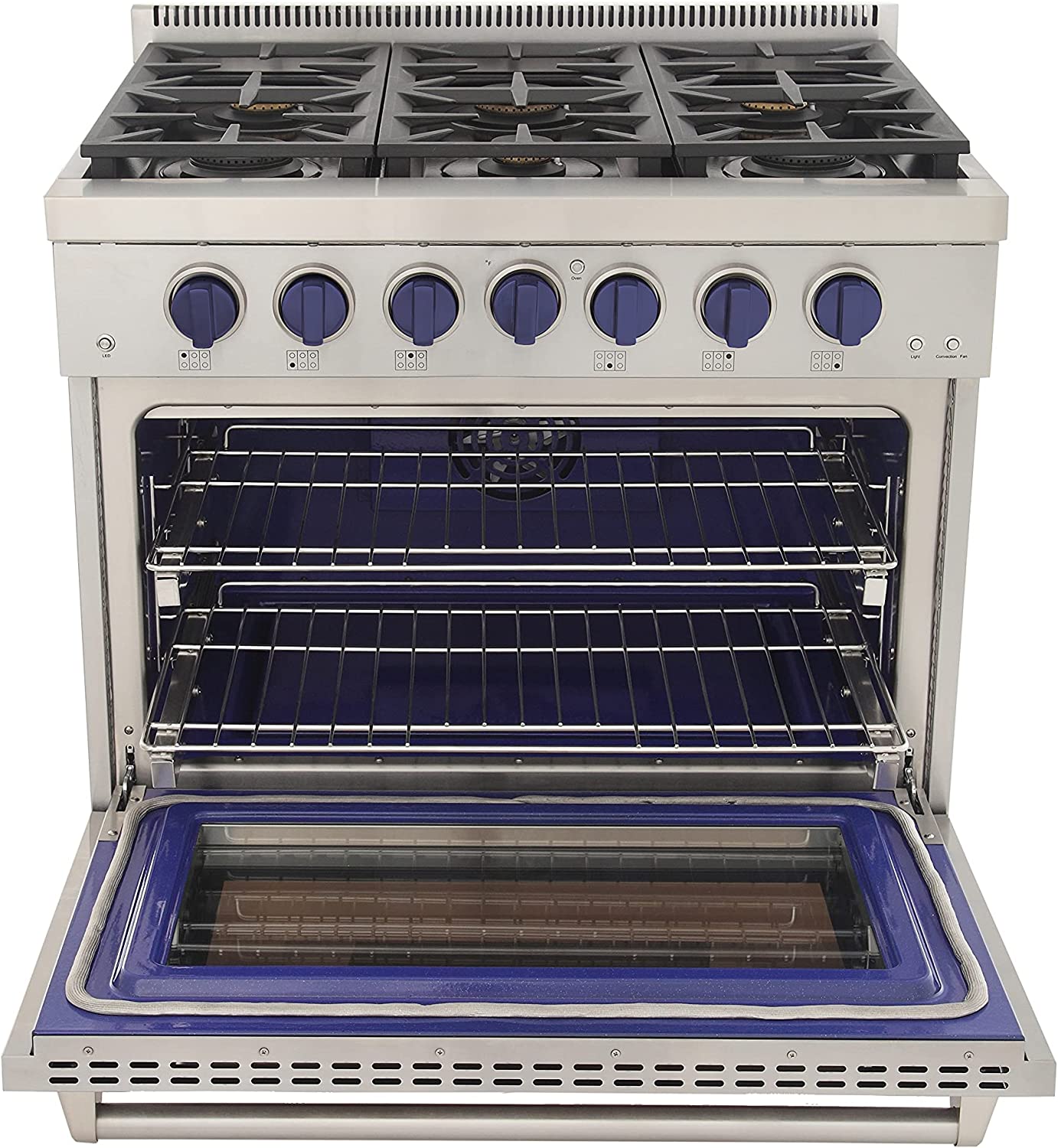 Kucht 36-Inch Gas Range in Stainless Steel with Blue Knob (KFX360-B)
