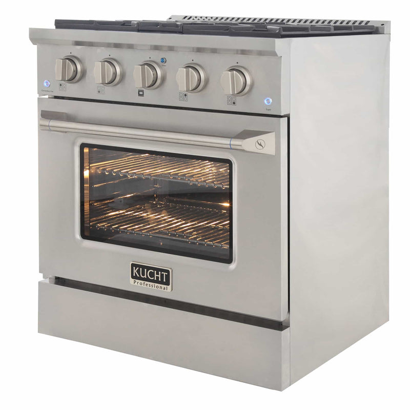 Kucht 30-Inch Pro-Style Dual Fuel Range in Stainless Steel (KDF302-S)