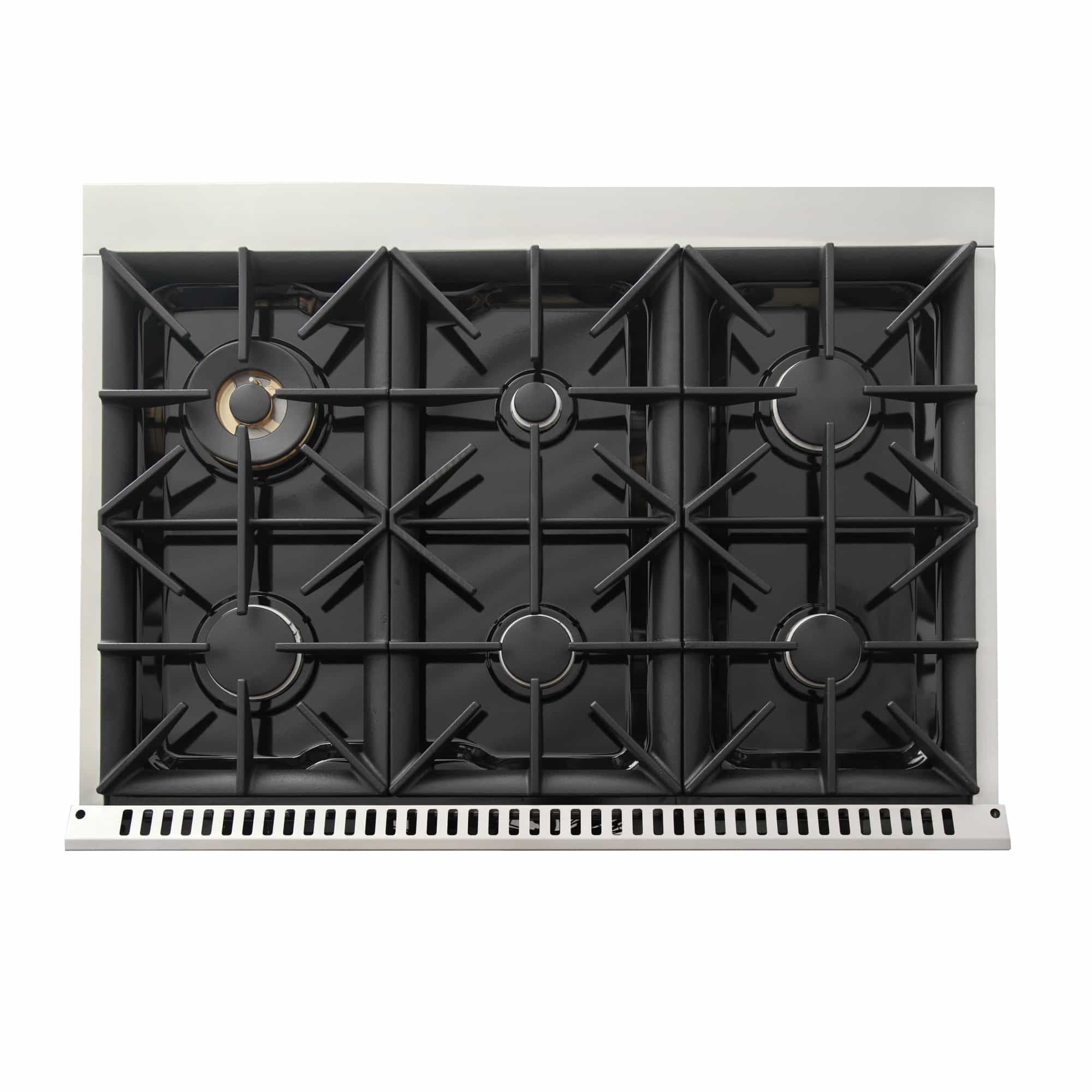 Kucht 36-Inch Pro-Style Dual Fuel Range in Stainless Steel with Black Oven Door (KDF362-K)