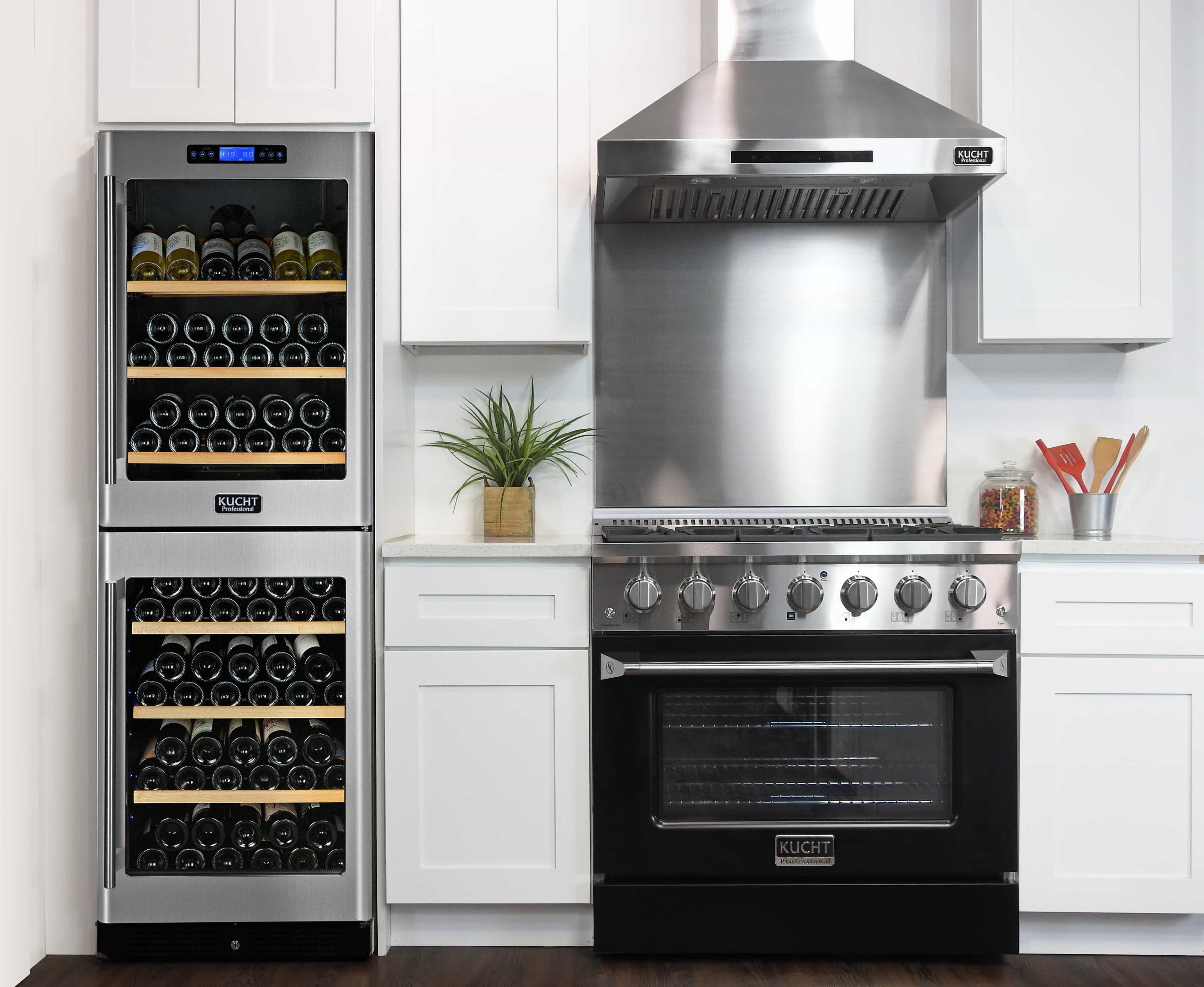 Kucht 36-Inch Pro-Style Dual Fuel Range in Stainless Steel with Black Oven Door (KDF362-K)