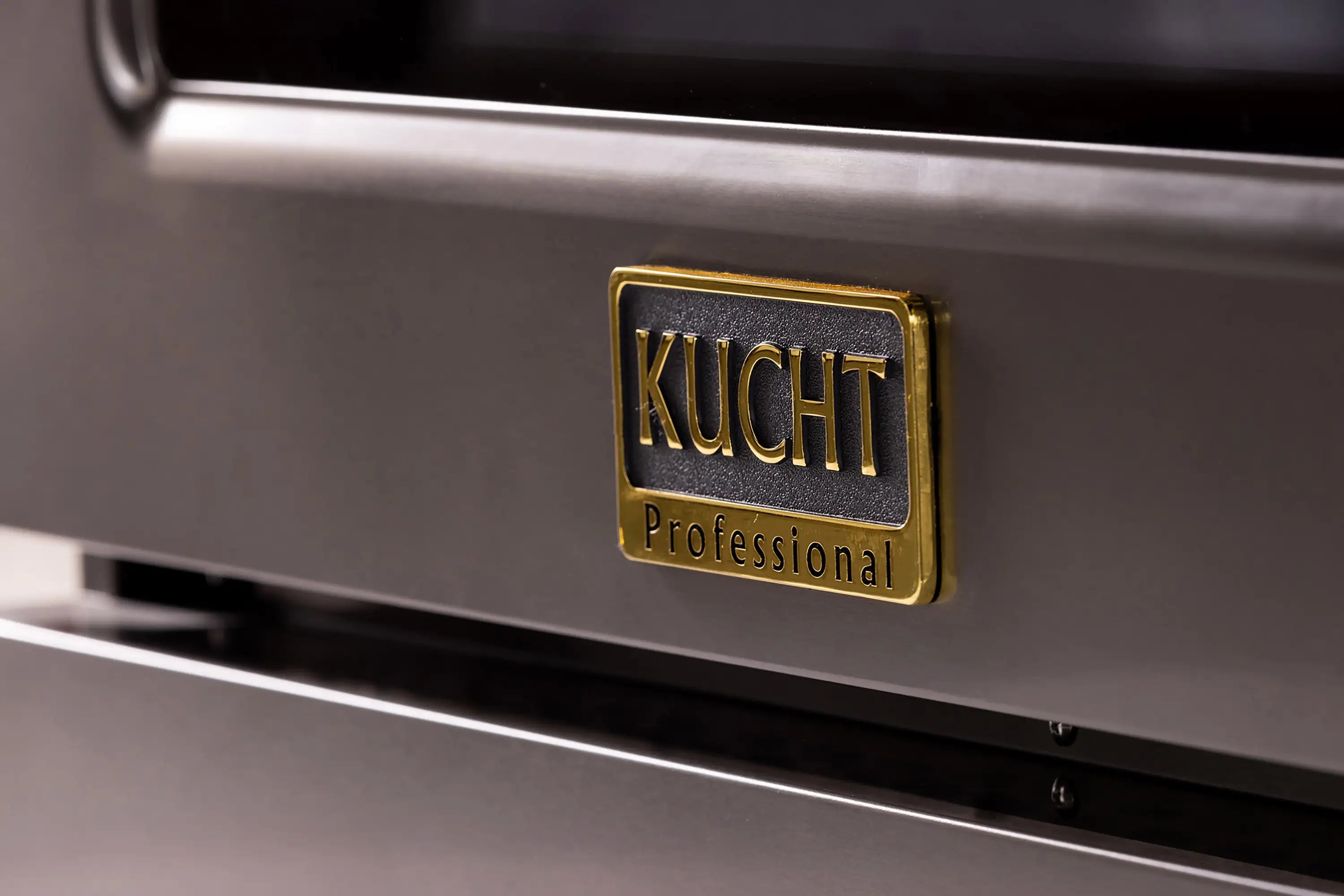 KUCHT Gemstone Professional 36-Inch 5.2 cu. ft. Propane Gas Range with Sealed Burners and Convection Oven in Titanium Stainless Steel with Gold Accents (KEG363/LP)