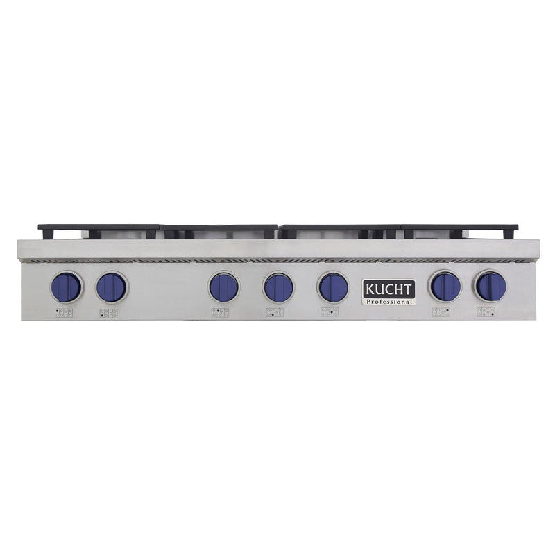 Kucht 48 in. Professional 6 Burner Gas Stovetop in Stainless Steel and Accents KFX489T