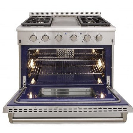 Kucht 36 in. 5.2 cu. ft. Professional All Gas Range in Stainless Steel and Accents KRG3609U