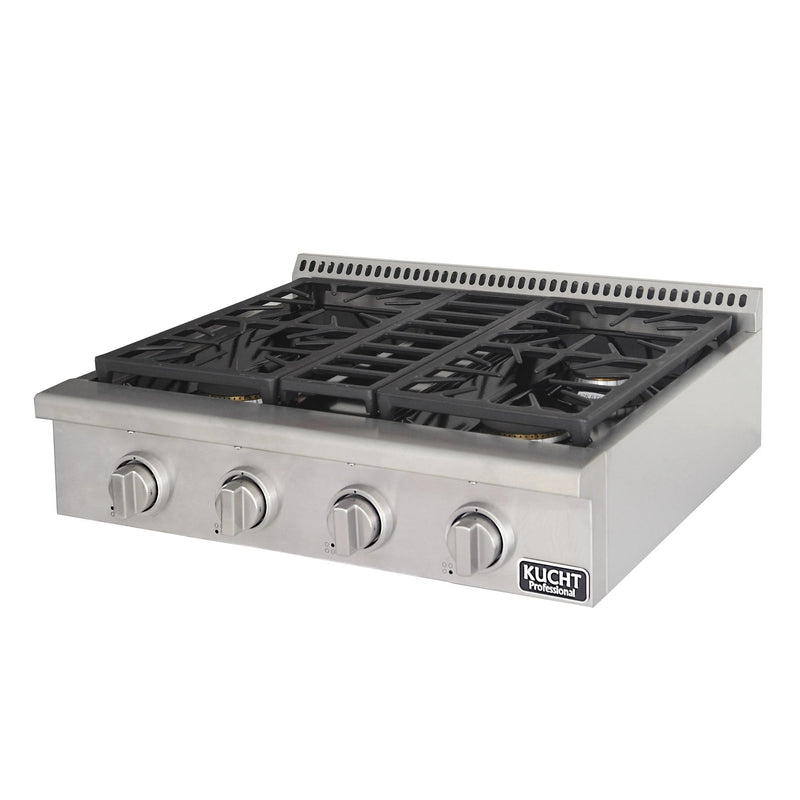 Kucht 30 in. 4 Burner Gas Stovetop in Stainless Steel KRT301GU