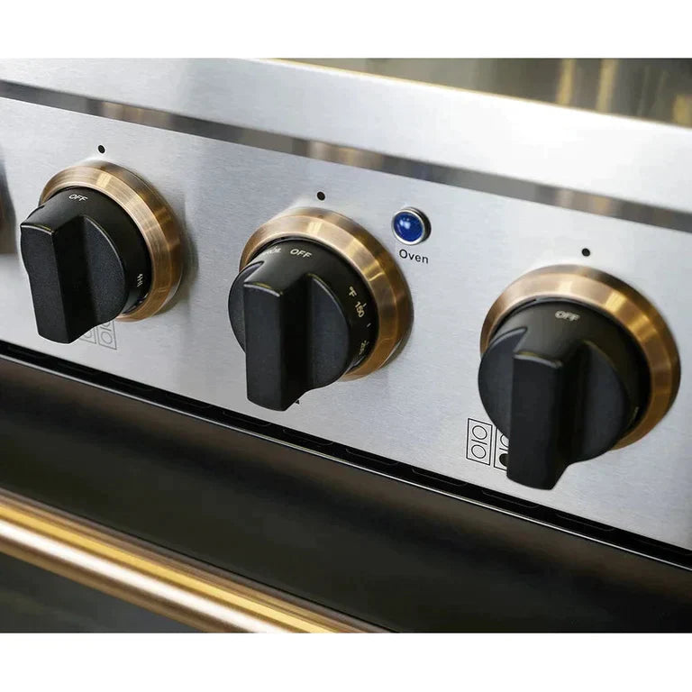Kucht Signature 48-Inch 6.7 cu ft. Gas Range with Black Door and Gold Accents (KNG481-K-GOLD)