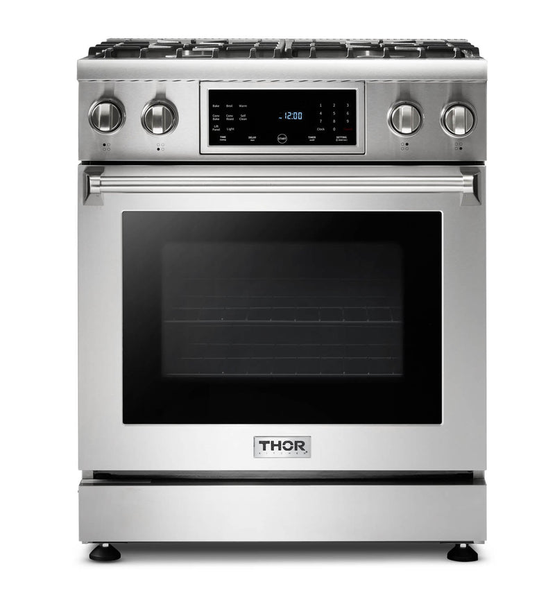 Thor Kitchen 30" Gas Range with 4.55 Cu. Ft. Self-Cleaning Oven and Tilt Panel in Stainless Steel (TRG3001)