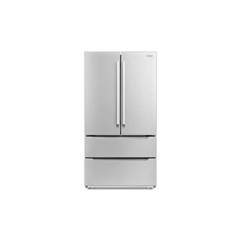 Cosmo 22.5 cu. ft. 4-Door French Door Refrigerator with Pull Handle in Stainless Steel, Counter Depth - COS-FDR225RHSS-G