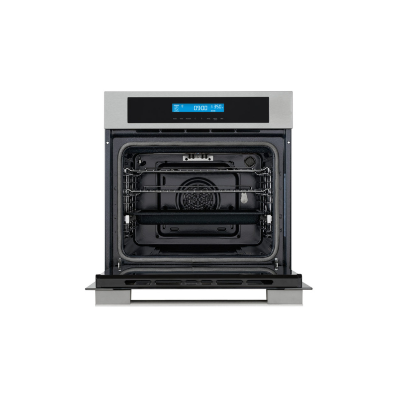 Cosmo 24 in. 2.5 cu. ft. Single Electric Wall Oven w/8 Functions and True European Convection in Stainless Steel - C106SIX-PT