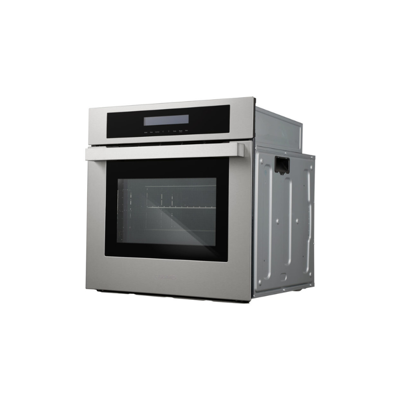 Cosmo 24 in. 2.5 cu. ft. Single Electric Wall Oven w/8 Functions and True European Convection in Stainless Steel - C106SIX-PT