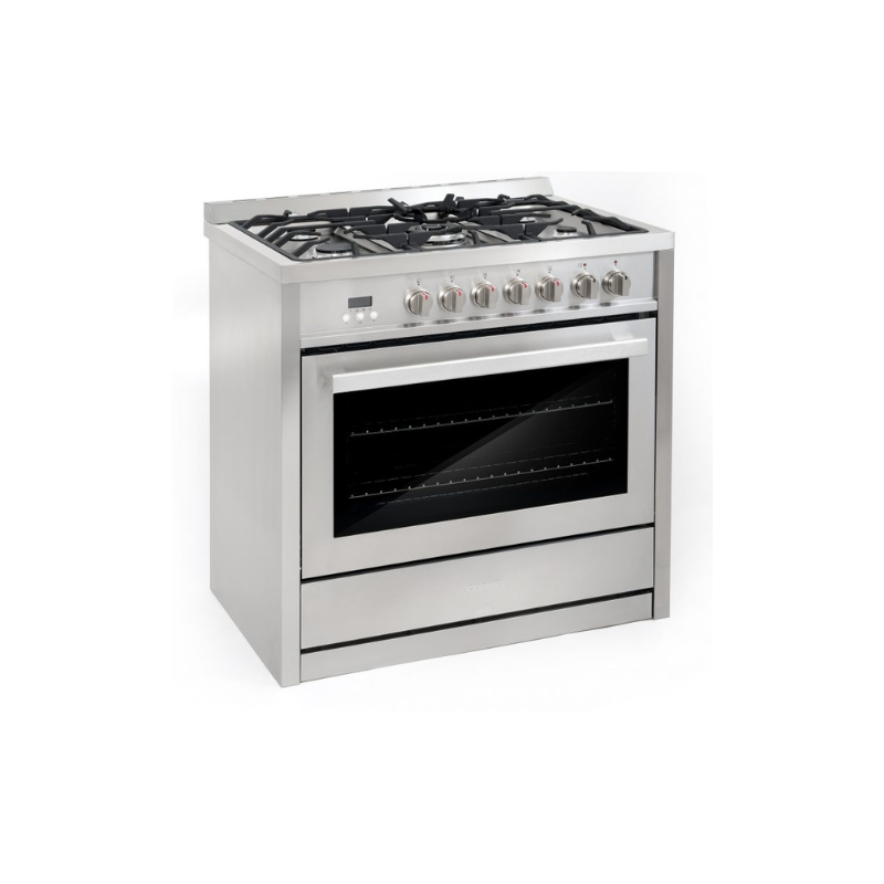 Cosmo Commercial-Style 36 in. 3.8 cu. ft. Single Oven Dual Fuel Range with 8 Function Convection Oven in Stainless Steel - COS-F965NF