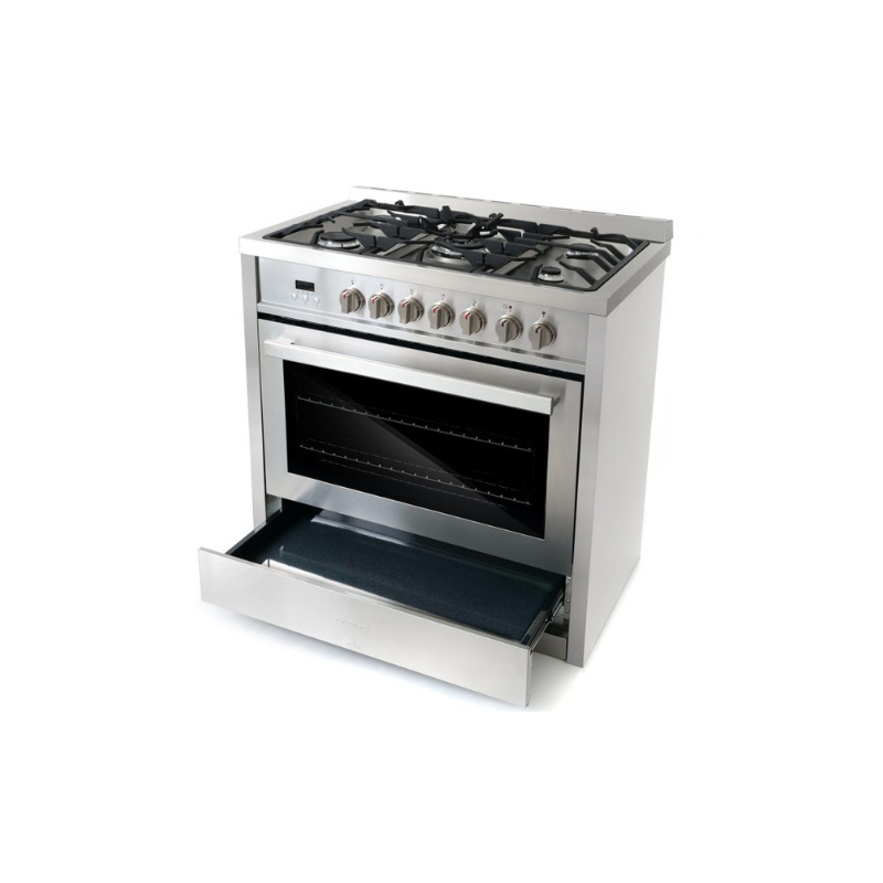 Cosmo Commercial-Style 36 in. 3.8 cu. ft. Single Oven Dual Fuel Range with 8 Function Convection Oven in Stainless Steel - COS-F965NF