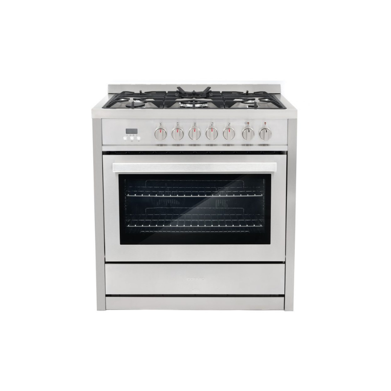 Cosmo Commercial-Style 36 in. 3.8 cu. ft. Single Oven Dual Fuel Range with 8 Function Convection Oven in Stainless Steel - COS-F965