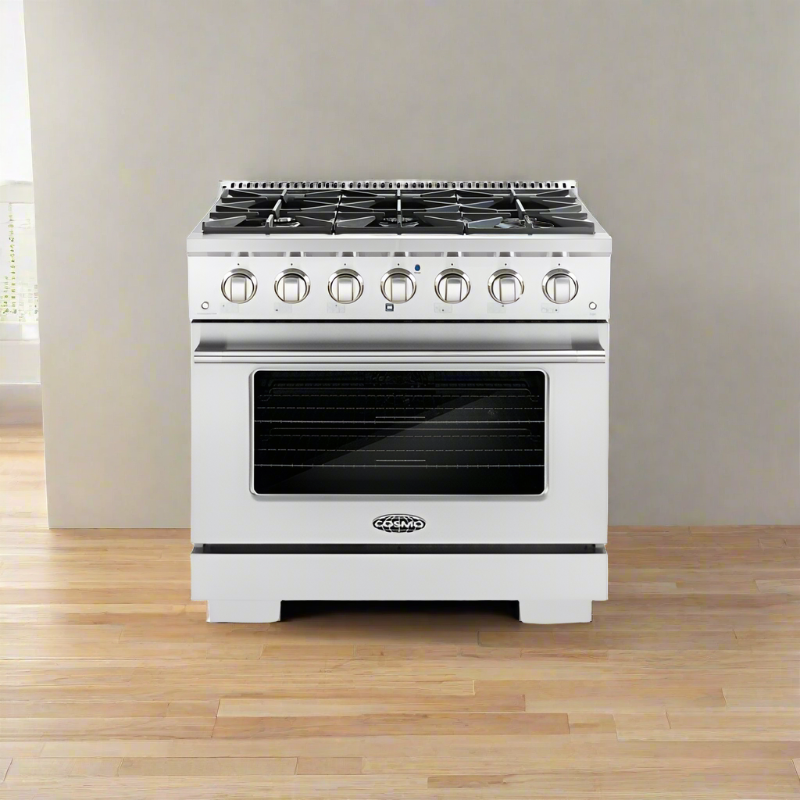 Cosmo Commercial-Style 36 in. 4.5 cu. ft. Gas Range with 6 Italian Burners and Heavy Duty Cast Iron Grates in Stainless Steel - COS-GRP366