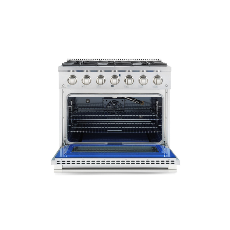 Cosmo Commercial-Style 36 in. 4.5 cu. ft. Gas Range with 6 Italian Burners and Heavy Duty Cast Iron Grates in Stainless Steel - COS-GRP366