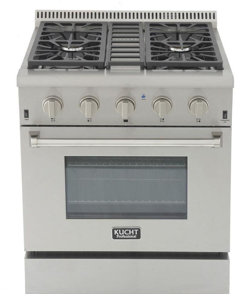 Kucht 30-Inch 4.2 Cu. Ft. PropaneAll Gas Range with Convection Oven in Stainless Steel (KRG3080U)