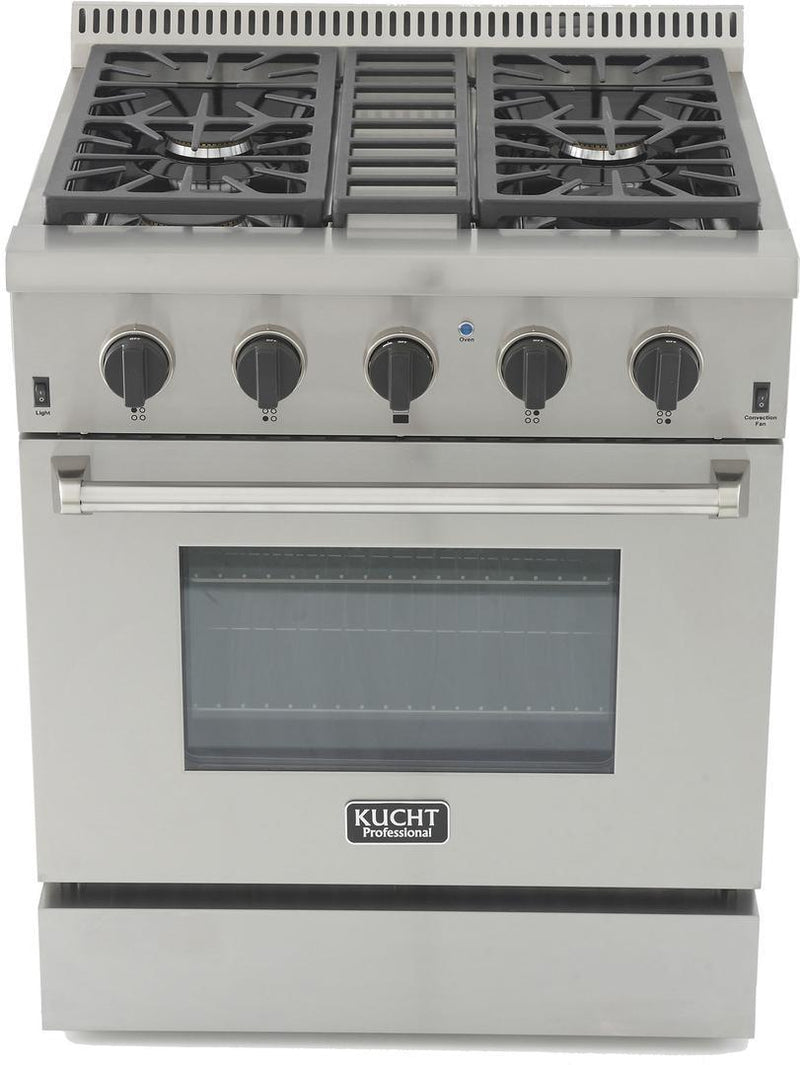 Kucht 30-Inch 4.2 Cu. Ft. PropaneAll Gas Range with Convection Oven in Stainless Steel (KRG3080U)