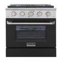 Kucht 30-in Deep Recessed 4 Burners Convection Oven Freestanding Dual Fuel Range In Stainless Steel 