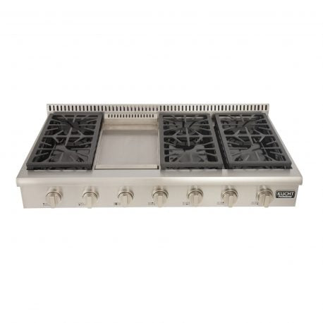 Kucht 48 in. 6 Burner Gas Stovetop in Stainless Steel KRT481GU