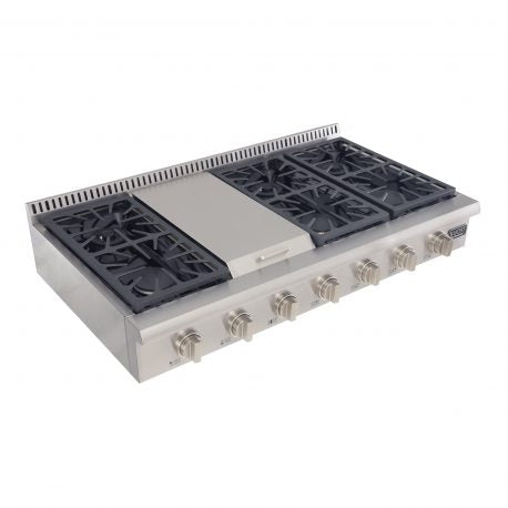 Kucht 48 in. 6 Burner Gas Stovetop in Stainless Steel KRT481GU