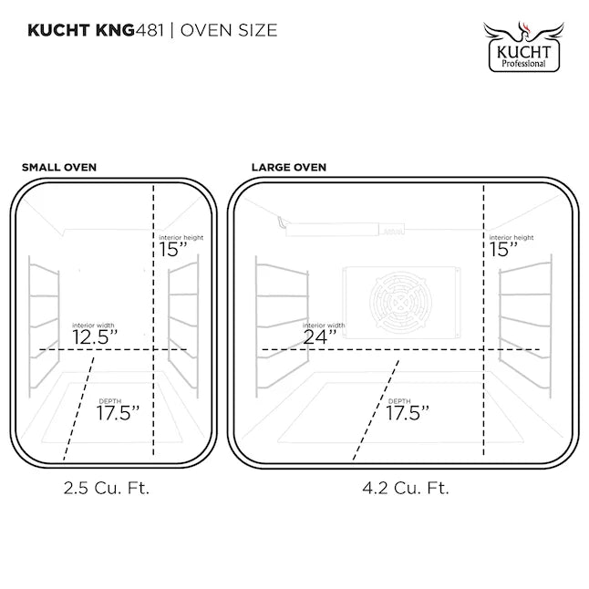 Kucht 46-in 8 Burners 4.2-cu ft / 2.5-cu ft Convection Oven Freestanding Double Oven Dual Fuel Range 