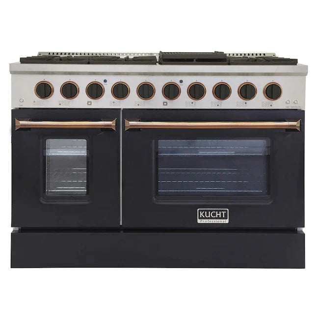 Kucht 46-in 8 Burners 4.2-cu ft / 2.5-cu ft Convection Oven Freestanding Double Oven Dual Fuel Range 