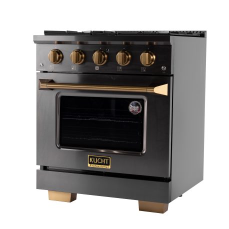 KUCHT Gemstone Professional 30-Inch 4.2 cu. ft. Range with Sealed Burners and Convection Oven in Titanium Stainless Steel - KEG303