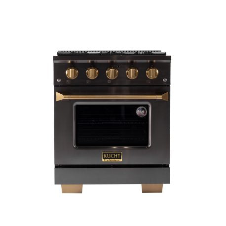 KUCHT Gemstone Professional 30-Inch 4.2 cu. ft. Range with Sealed Burners and Convection Oven in Titanium Stainless Steel