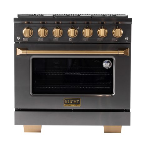 KUCHT Gemstone Professional 36-Inch 5.2 Cu. Ft. Dual Fuel Range with Sealed Burners and Convection Oven - KED364