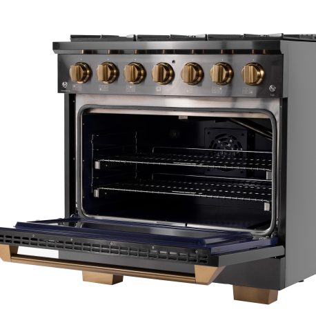 KUCHT Gemstone Professional 36-Inch 5.2 Cu. Ft. Dual Fuel Range with Sealed Burners and Convection Oven - KED364