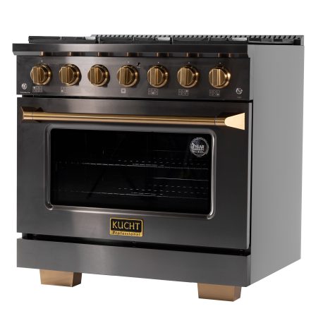 KUCHT Gemstone Professional 36-Inch 5.2 Cu. Ft. Dual Fuel Range with Sealed Burners and Convection Oven - KED364