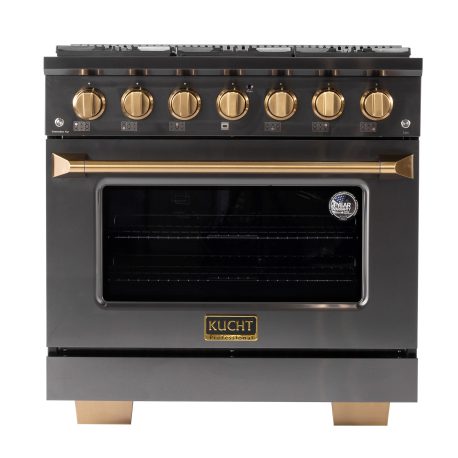 KUCHT Gemstone Professional 36-Inch 5.2 cu. ft. Gas Range with Sealed Burners and Convection Oven - KEG363