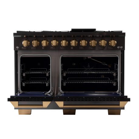 KUCHT Gemstone Professional 48-Inch 6.7 cu. ft. Range with Sealed Burners with Gold Accents 