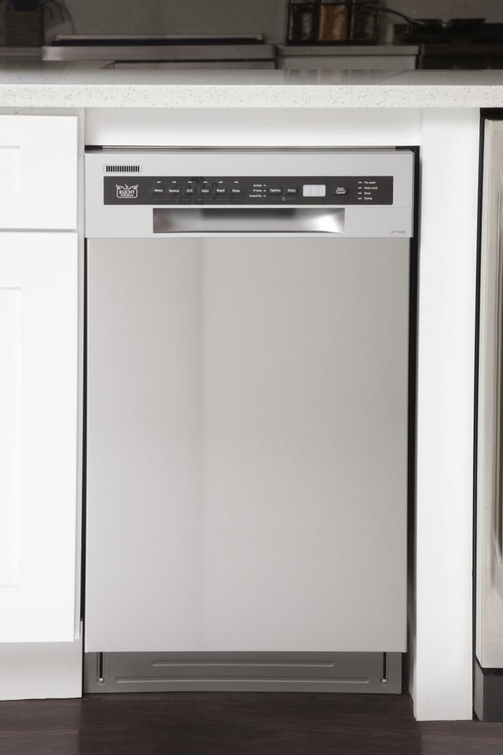 Kucht 18-Inch Front Control Dishwasher in Stainless Steel with Stainless Steel Tub and Multiple Filter System (K7740D)