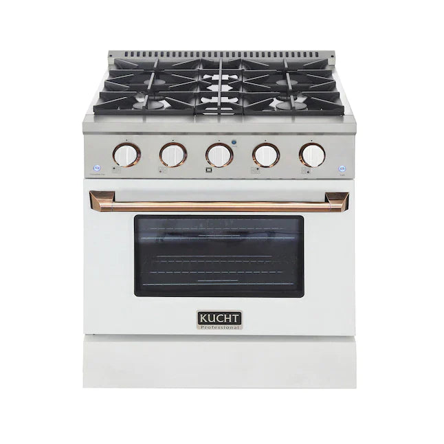 Kucht Professional 30-in 4 Burners 4.2-cu ft Convection Oven Freestanding Gas Range/Propane Gas - KNG301-W-K