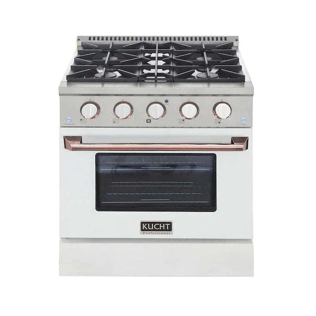 Kucht Professional 30-in 4 Burners 4.2-cu ft Convection Oven Freestanding Gas Range/Propane Gas - KNG301-W-K