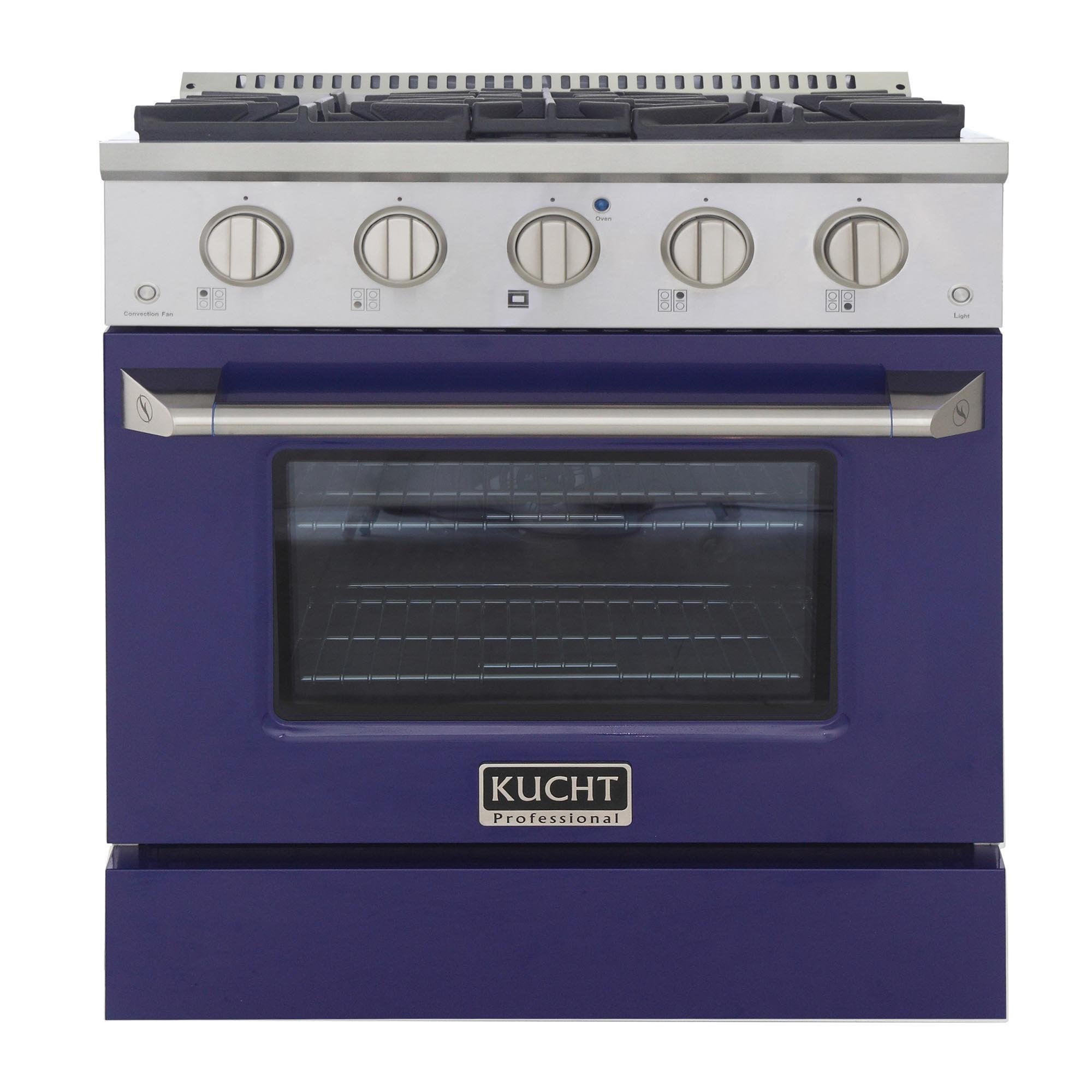 Kucht 30-Inch 4.2 Cu. Ft. Gas Range - Sealed Burners and Convection Oven in Blue (KNG301-B)