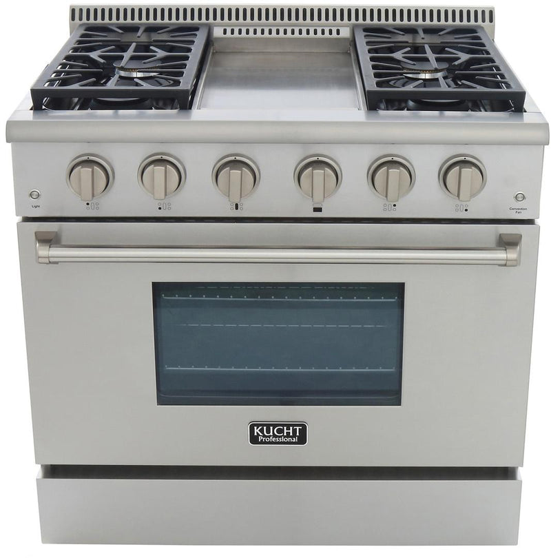 Kucht 36-Inch 5.2 Cu. Ft. Gas Range with Griddle in Stainless Steel (KRG3609U)