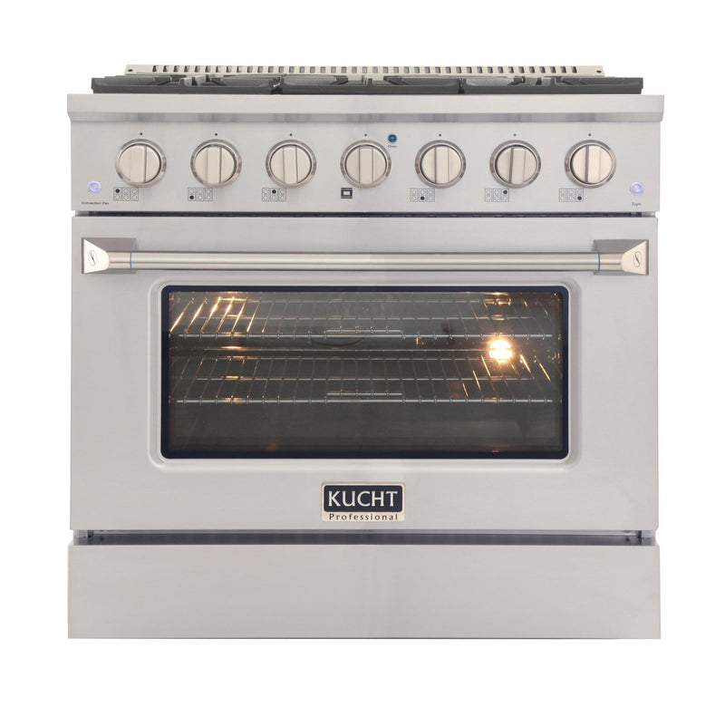 Kucht 36-Inch 5.2 Cu. Ft. Range - Sealed Burners and Convection Oven in Stainless Steel (KNG361-S)