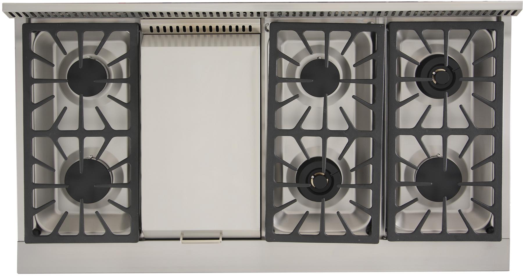 Kucht 48-Inch 6.7 Cu. Ft. Range with Sealed Burners and Griddle in Stainless Steel (KRG4804U)
